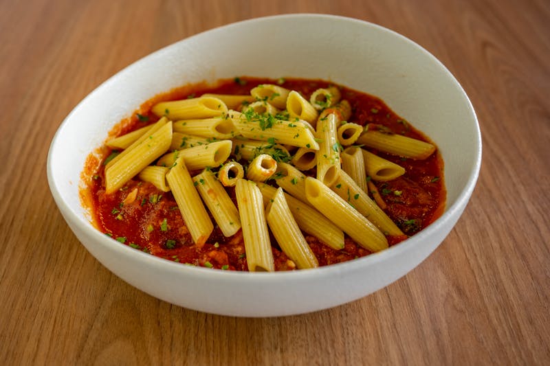 Penne Arrabbiata scharf mit Tomaten und Knoblauch